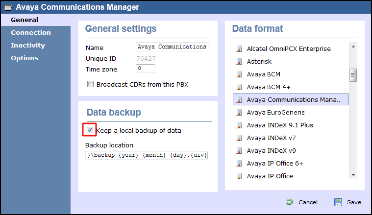 TIM Enterprise PBX General Properties